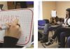 Mini-boards student in classroom