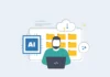 AI-mediated cooperative development Man using AI illustration