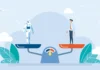 Unlocking AI’s potential in teaching and learning graphic of robot and human on scales