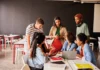 21st century skills are human as well as technological group of students in conversation