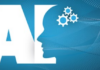Artificial intelligence in ELT: (why) should I bother? Illustration showing the letters "A" and "I" with the silhouette of a human head incorporating gear wheels, symbolising artificial intelligence.