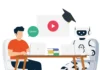 Getting students to use AI responsibly man and ai robot