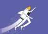 How can I motivate my students? illustration of man soaring with rocket on back