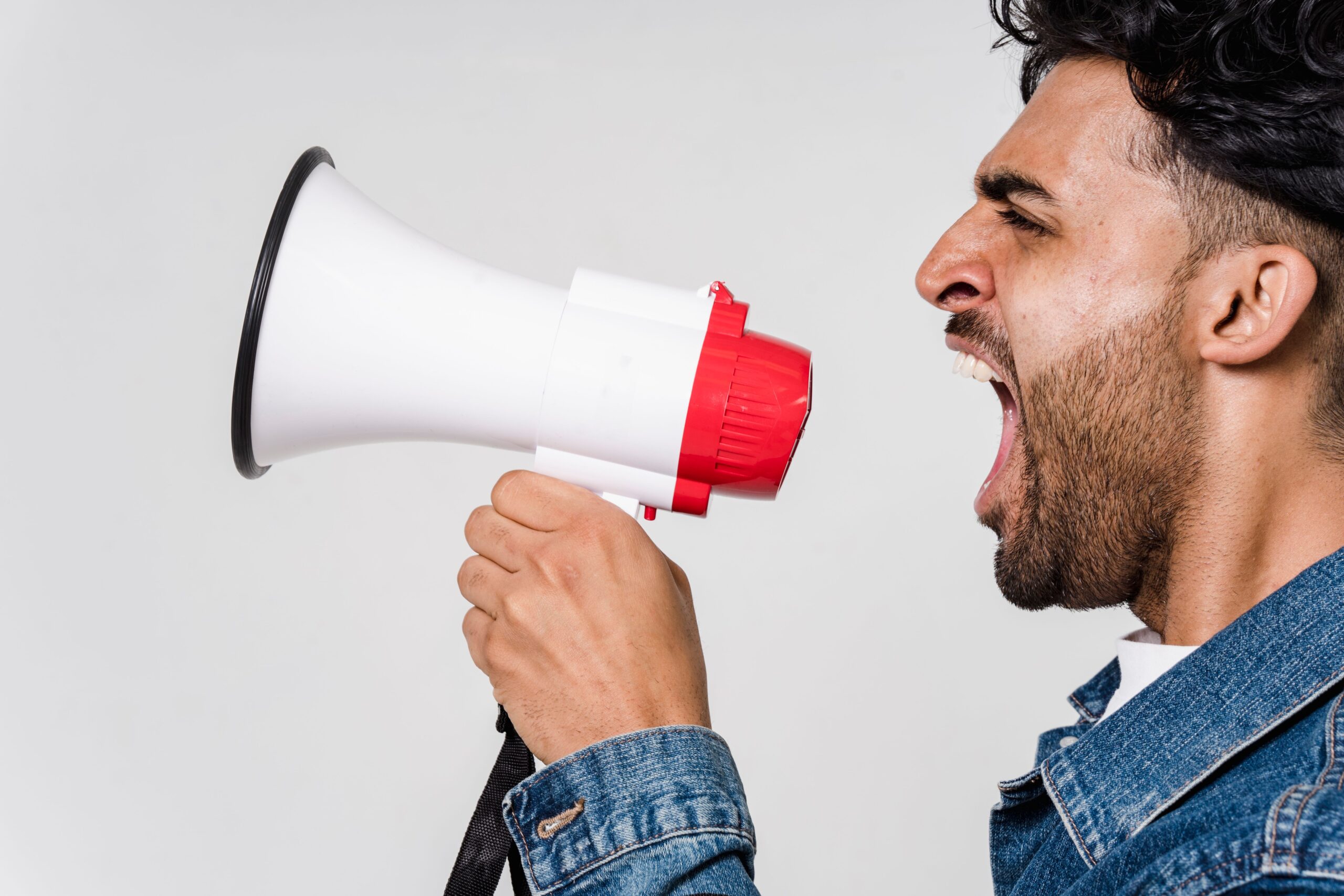 man with megaphone