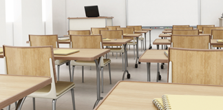 It works in practice – Dialogue building Empty classroom chairs and tables