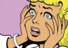 Drama queen English Cartoon of shocked woman