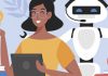 How AI is reshaping the way we teach writing Person on laptop with AI robot in background