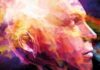 Mindmines Abstract digital artwork of a human face profile surrounded by vibrant, multicoloured bursts of texture and light, suggesting thought or creativity.