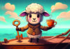Minimal pairs revisited A cute, animated sheep character wearing a coat stands on a boat against a bright sky. The sheep holds a large golden key in one hand and a steaming cup of tea in the other.