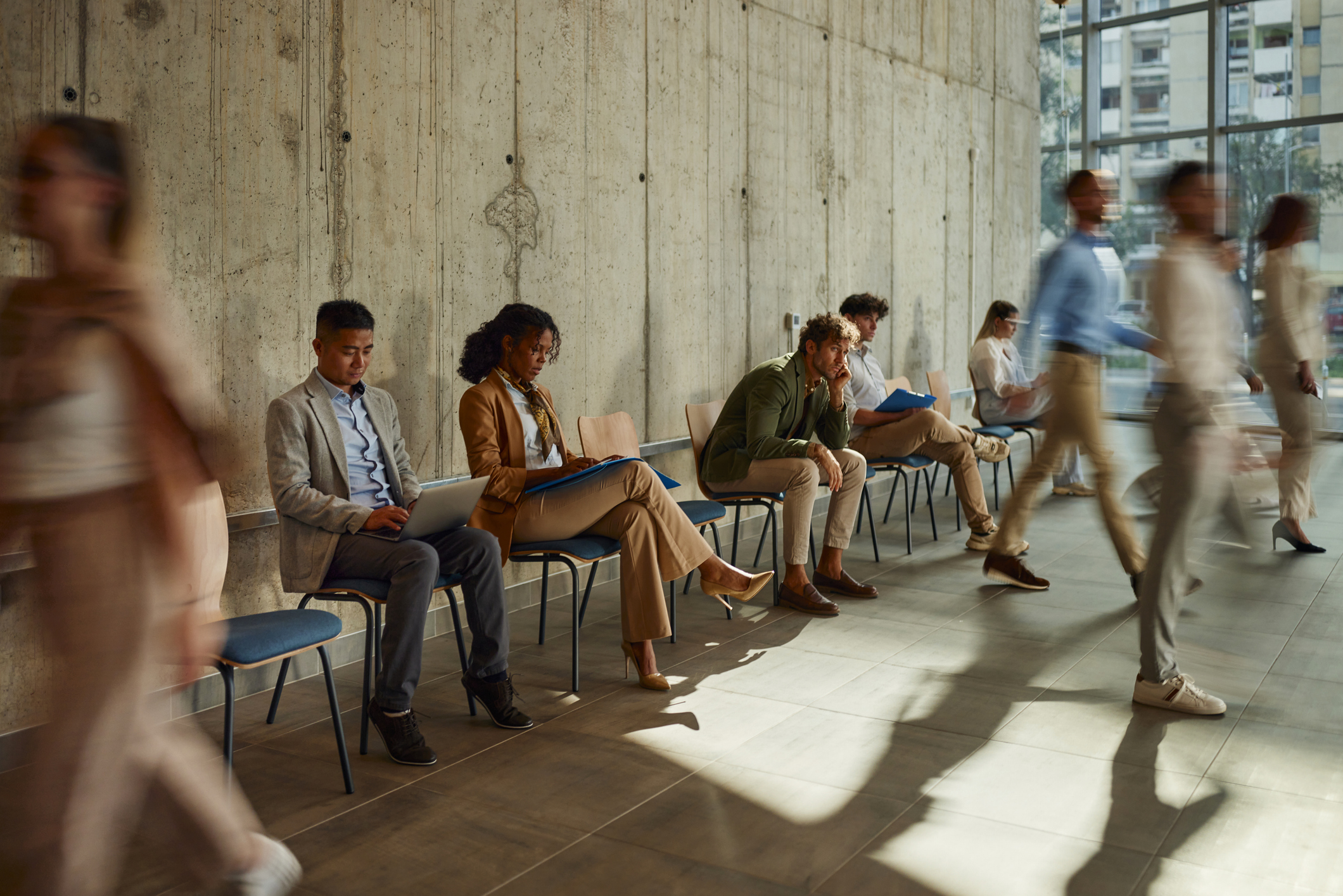 People waiting for a job interview in the office