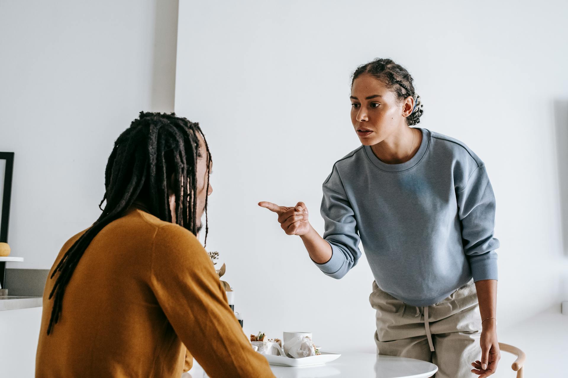 man and woman arguing