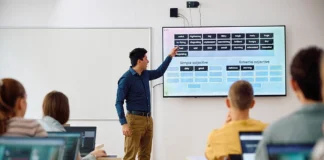 When familiar words stop working teacher in classroom pointing at screen