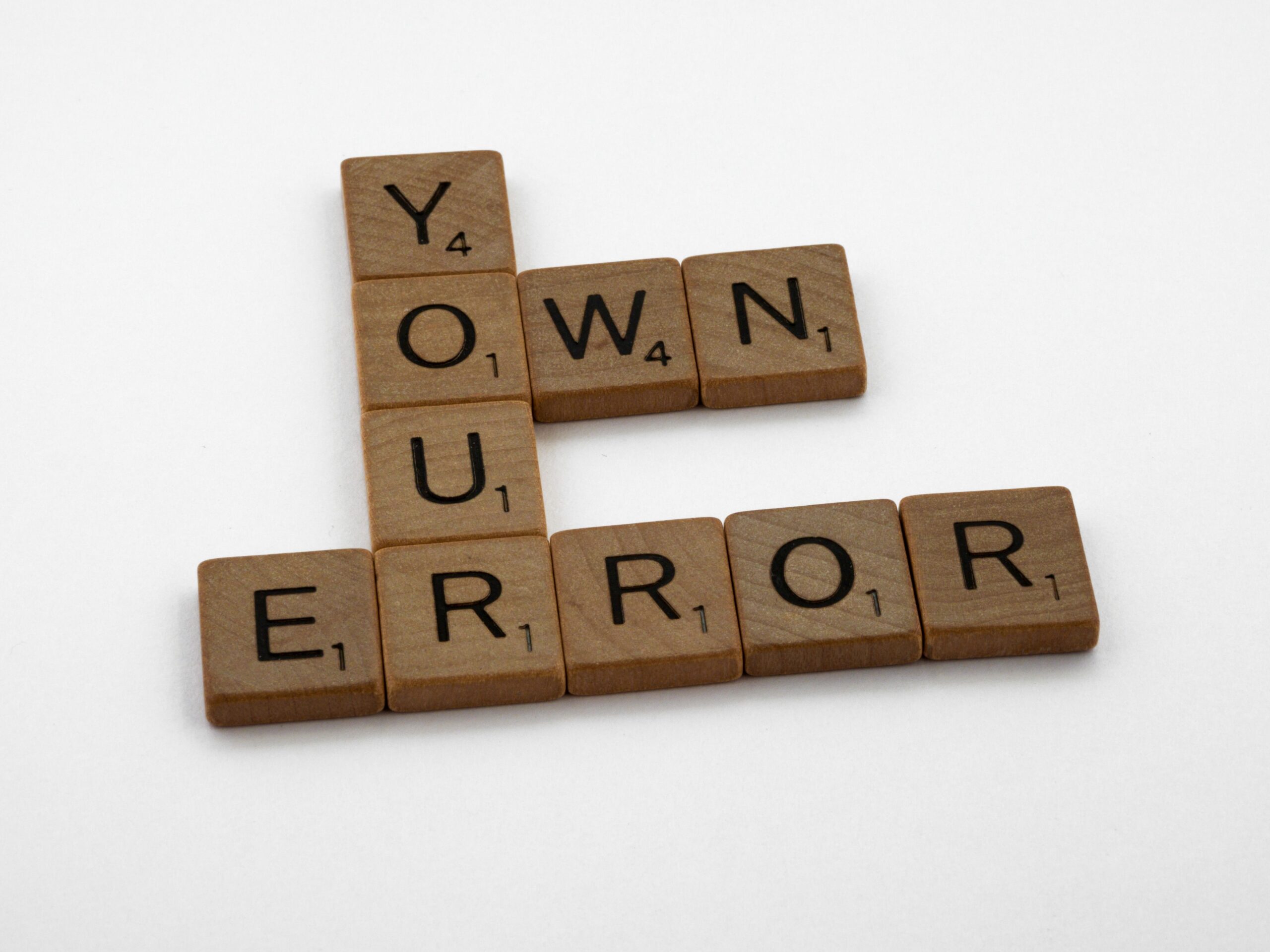 your own error in letter blocks